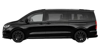 Black long wheelbase eight seater MPV, side view